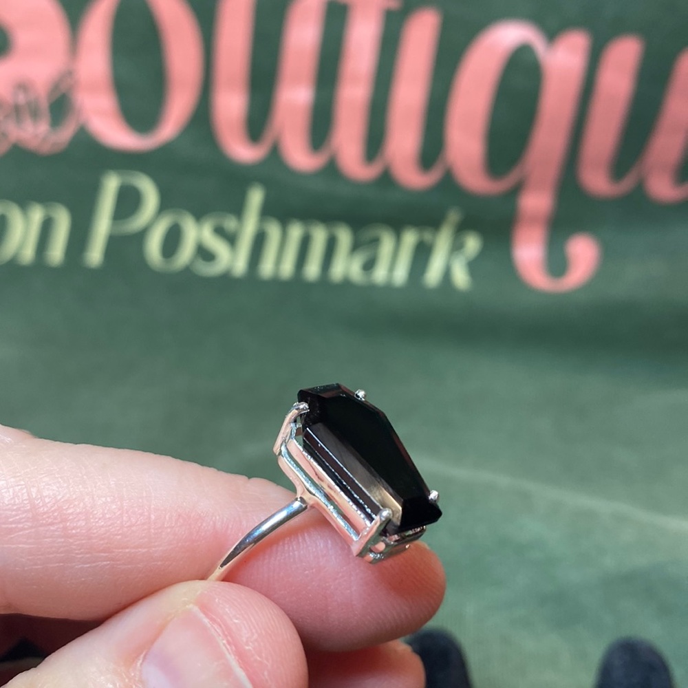 - Solid Sterling Silver Black Onyx Ring - image 3